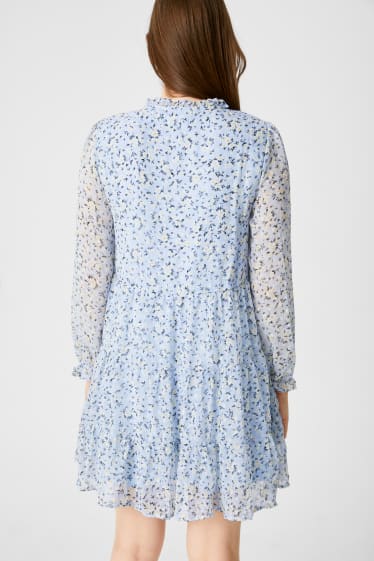 Dames - CLOCKHOUSE - jurk van chiffon - lichtblauw