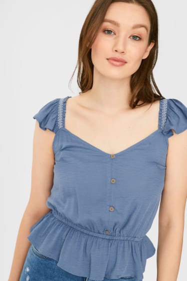 Femei - CLOCKHOUSE - bluză fără mâneci - albastru