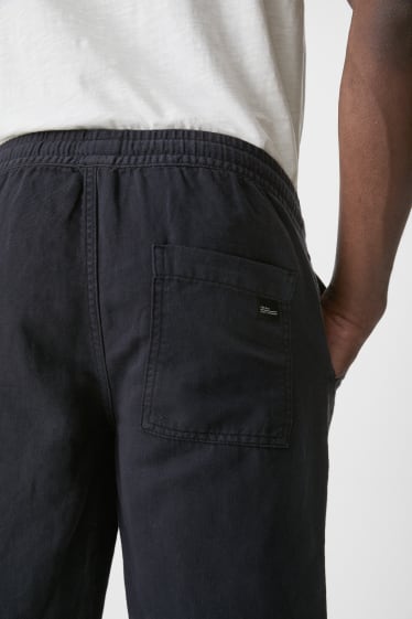 Men - Shorts - linen blend - dark blue