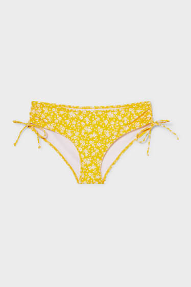 Kobiety - Dół od bikini - biodrówki - średniowysoki stan - w kwiaty - żółty