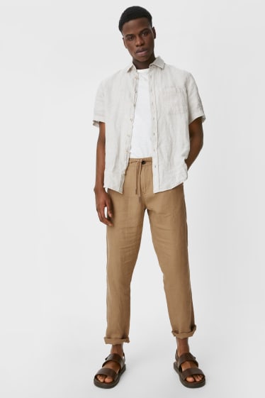 Men - Linen Chinos - light brown