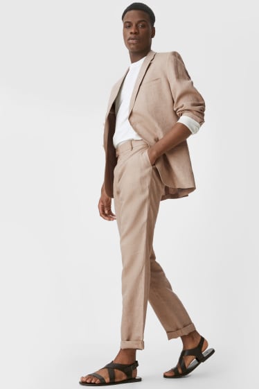 Men - Linen mix-and-match trousers - regular fit - beige