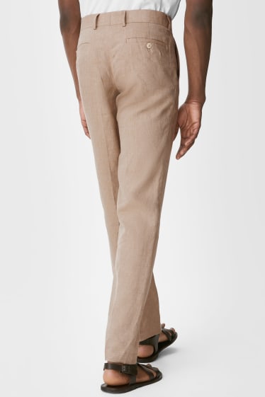 Heren - Linnen broek uit het combi-systeem - regular fit - beige