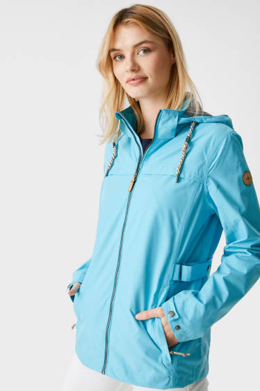 Women - Outdoor jacket with hood - turquoise