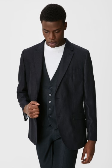 Men - Linen mix-and-match tailored jacket - regular fit - dark blue