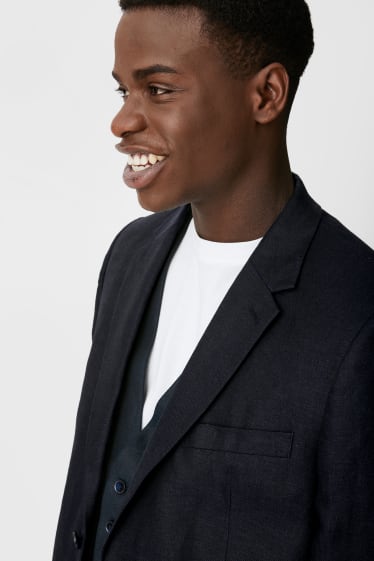 Men - Linen mix-and-match tailored jacket - regular fit - dark blue