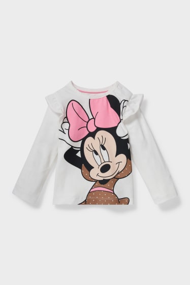 Bebeluși - Minnie Mouse - tricou cu mânecă lungă bebeluși - crem