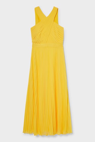 Mujer - Vestido recto - festivo- plisado - amarillo