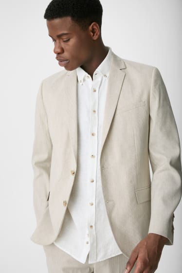 Men - Mix-and-match tailored jacket - slim fit - stretch - creme