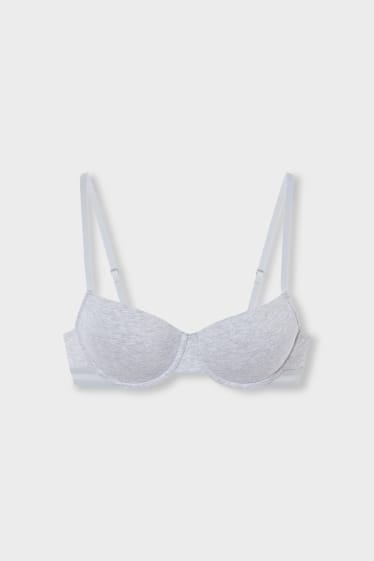 Femmes - Soutien-gorge à armature - DEMI - ampliforme - gris clair chiné