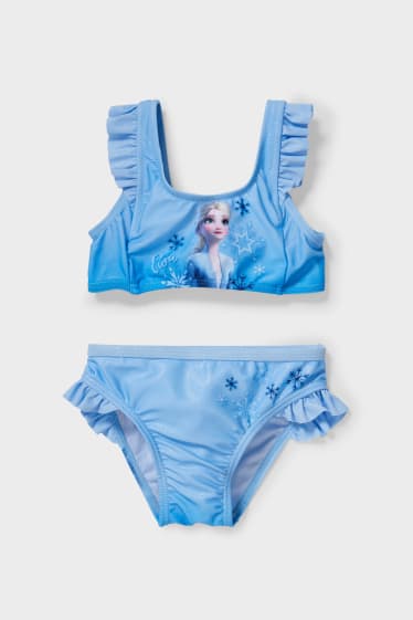 Niños - Frozen - bikini - 2 piezas - con brillos - azul claro