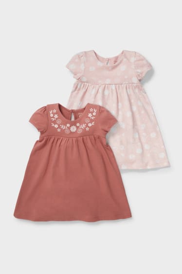 Bébés - Lot de 2 - robes pour bébé - marron / beige