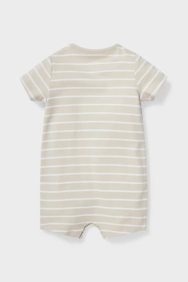 Babies - Baby sleepsuit  - striped - beige