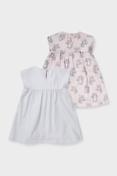 Babys - Multipack 2er - Baby-Kleid - grau / rosa