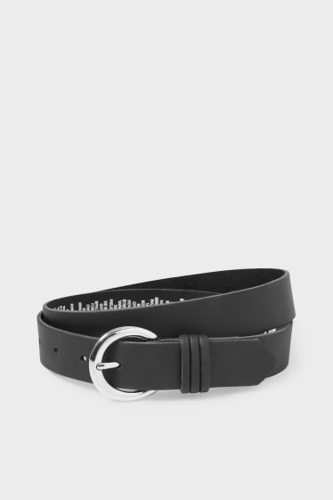 Women - Leather belt - black