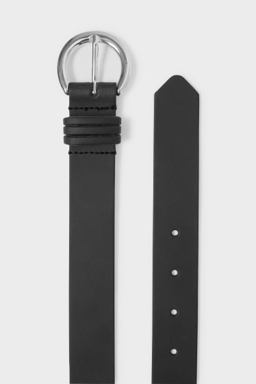 Women - Leather belt - black