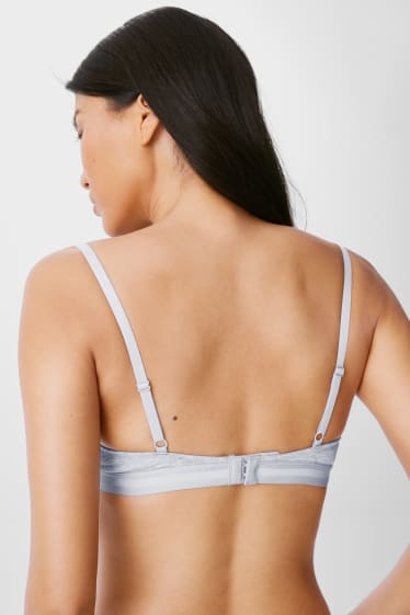 Dames - Beha met beugels - demi - gewatteerd - licht grijs-mix
