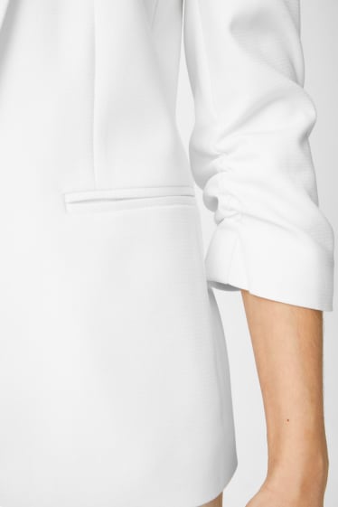Kobiety - Żakiet biznesowy z poduszkami na ramionach - biały