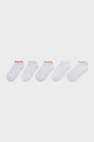 Women - Multipack of 5 - trainer socks - white