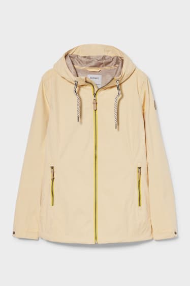 Dámské - Softshellová bunda s kapucí - žlutá