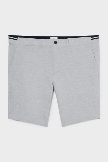 Uomo - Shorts in felpa - a righe - grigio chiaro melange