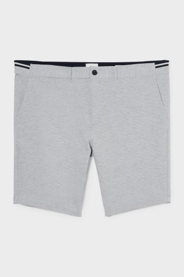 Herren - Sweatshorts - gestreift - hellgrau-melange