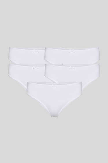 Women - Multipack of 5 - briefs - organic cotton - white