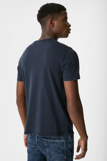 Uomo - T-shirt - blu scuro-melange