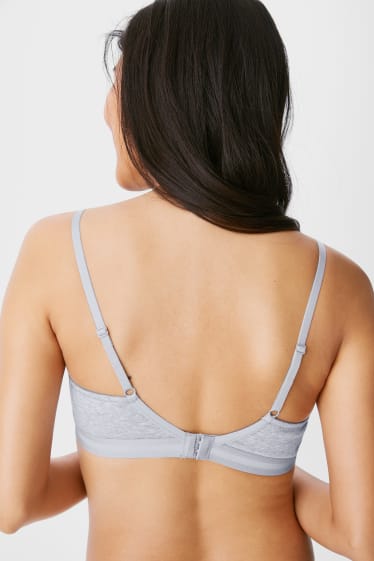 Women - Non-wired bra - push-up - light gray-melange