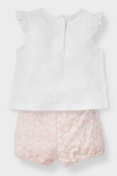 Baby's - Baby-outfit - 2-delig - wit / roze