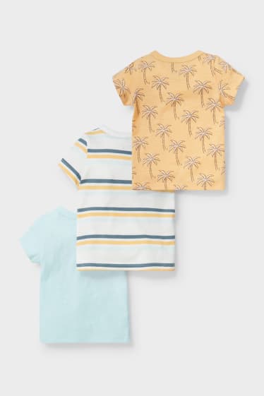 Baby's - Set van 3 - baby-T-shirt - wit / turquoise