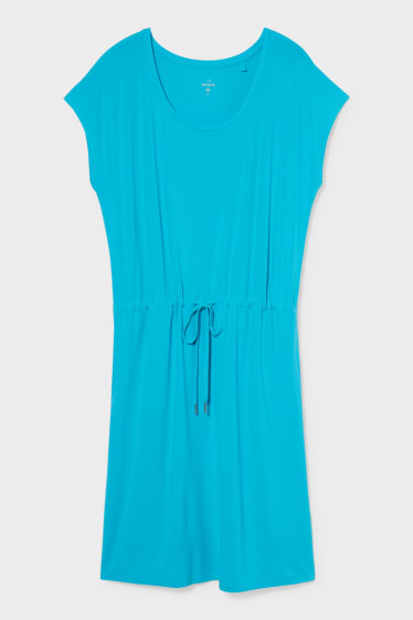 Femmes - Robe-T-shirt basique - rayée - turquoise foncé