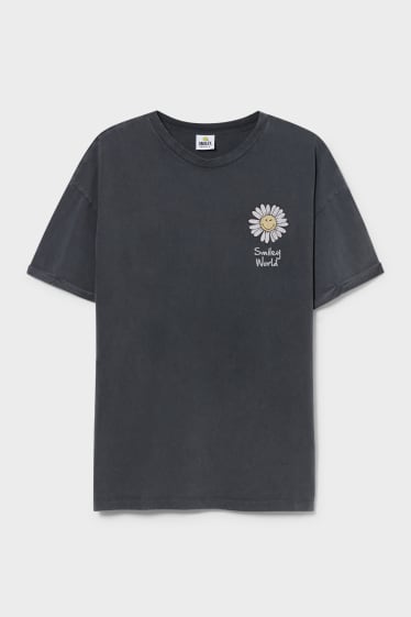 Ados & jeunes adultes - CLOCKHOUSE - T-shirt - SmileyWorld - gris foncé