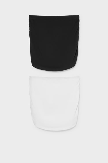 Femmes - Lot de 2 - ceinture abdominale - noir / blanc