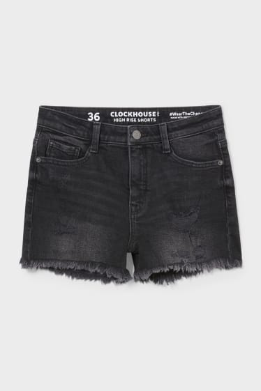 Femmes - CLOCKHOUSE - short en jean - jean gris foncé