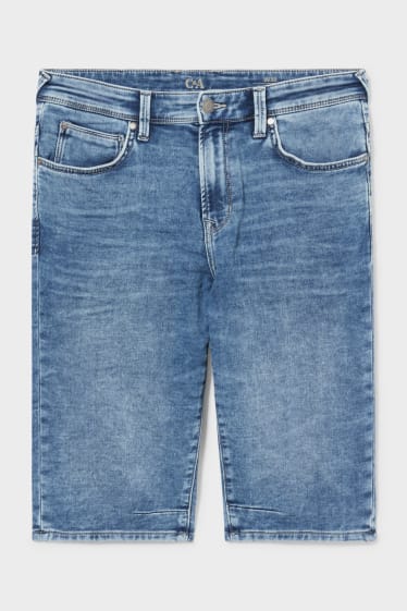 Heren - Bermuda van spijkerstof - jog denim - jeansblauw