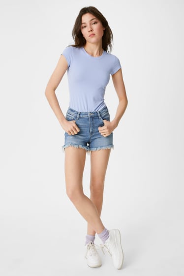 Women - CLOCKHOUSE - denim shorts - denim-blue