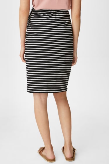 Women - Maternity skirt - striped - black / white