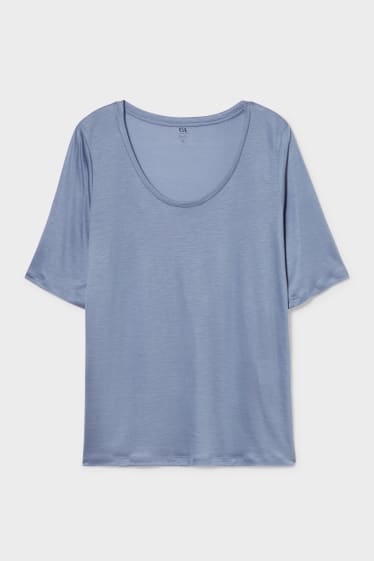 Mujer - Camiseta de lyocell - azul