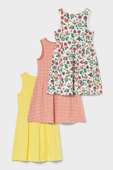 Kinder - Multipack 3er - Kleid - gelb