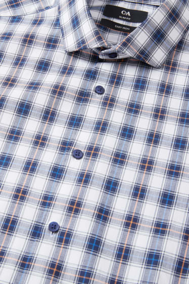 Heren - Business-overhemd - slim fit - gemakkelijk te strijken - wit / blauw