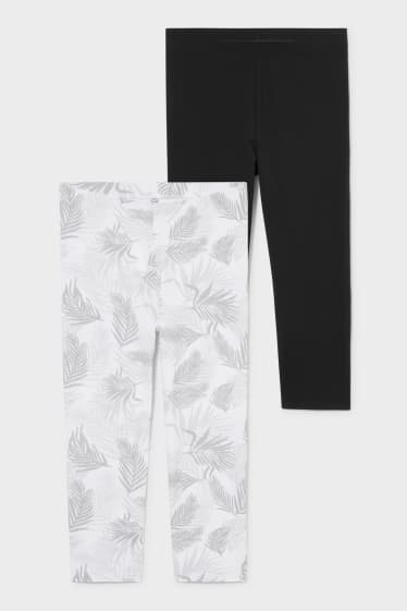 Dames - Set van 2 - basic-Capri legging - zwart / wit