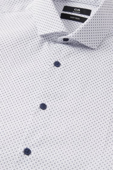 Hommes - Chemise de bureau - slim fit - col cutaway - manches ultra-longues - blanc / noir