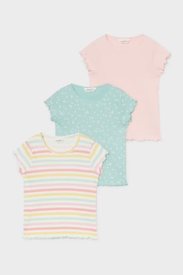 Children - Multipack of 3 - short sleeve T-shirt - rose