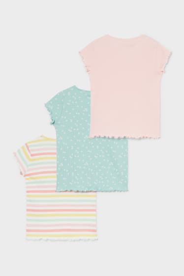 Dětské - Multipack 3 ks - triko s krátkým rukávem - růžová
