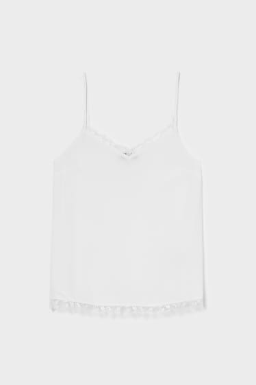 Donna - Blusa smanicata - bianco