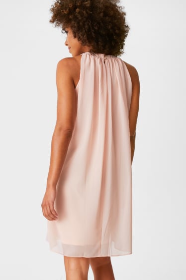 Mujer - Vestido de línea evasé - festivo - rosa pálido