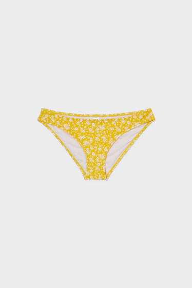 Femmes - Bas de bikini - low-rise - motif floral - jaune