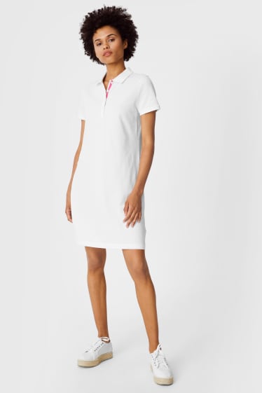 Damen - Basic-Kleid - weiß