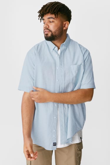 Hommes - Chemise avec un T-shirt - regular fit - col button Down - bleu clair